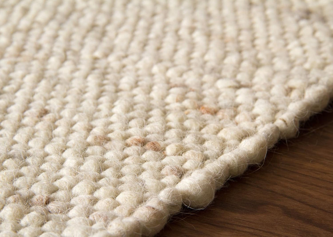 Steffensmeier Handwebteppich Gabun 100% Schurwolle Wohnzimmer im Scandi Style, Natur, Grösse 70x130