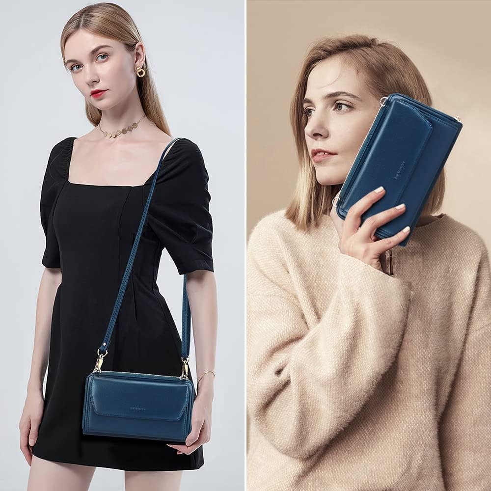 nuoku Geldbörse Damen mit RFID, Kleine Portemonnaie Damen mit Kreditkarten Etuis, Handytasche zum Um