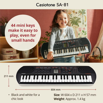 Casio SA-81H5 Mini-Keys 44 Tastatur Schwarz, Schwarz