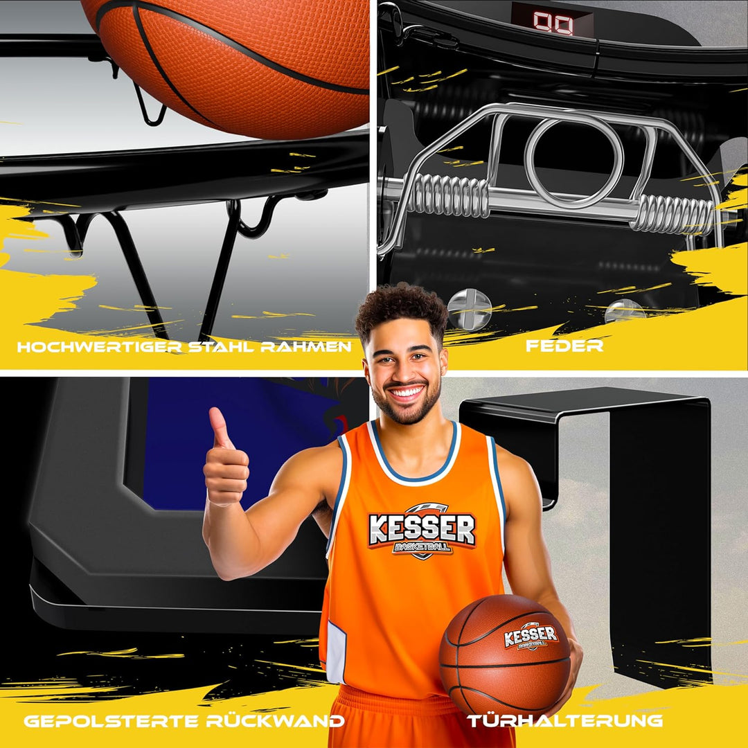 KESSER® Mini-Basketballkorb fürs Zimmer & Büro | Tür-Basketballkorb Indoor & Outdoor | Basketball-Bo