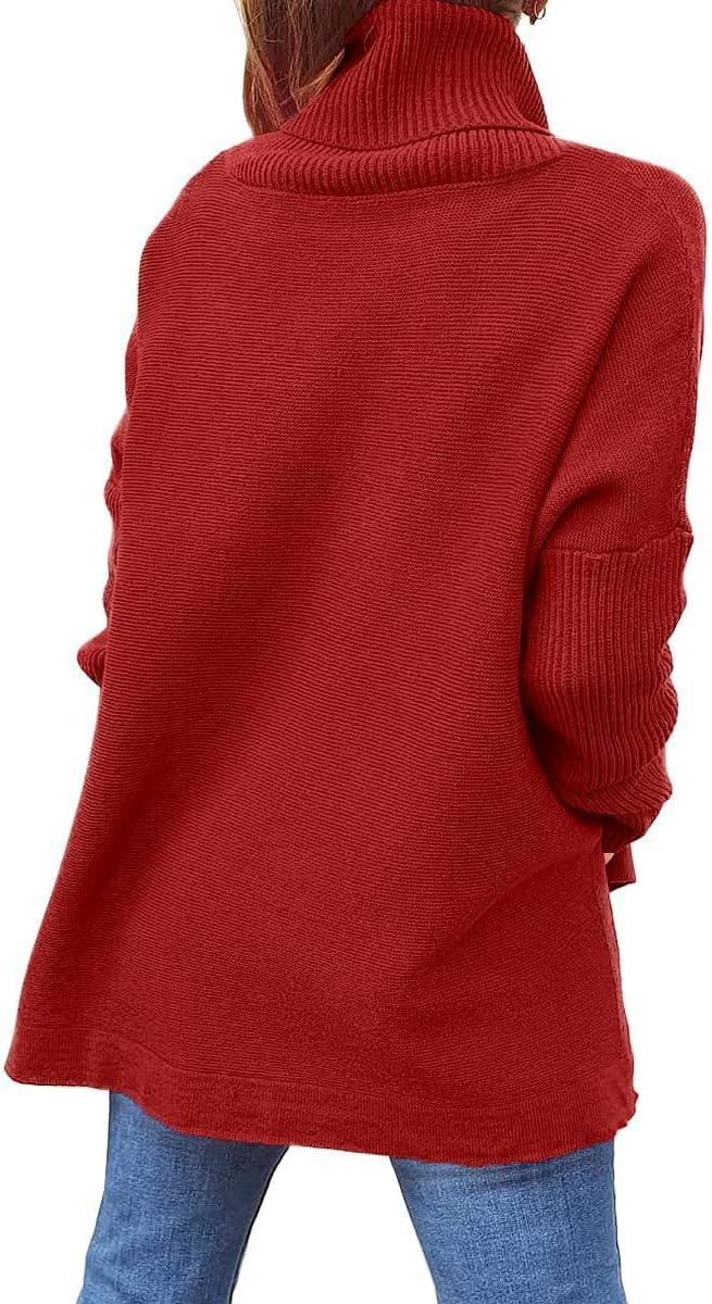 GOLDPKF Rollkragenpullover Damen Pullover Langarm Dicke Strickpullover Winter Warmer Oberteile XL A-
