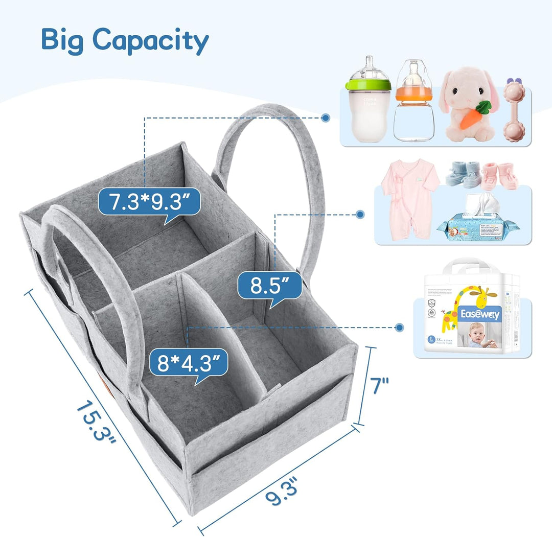 Maliton Wickeltisch Organizer, Baby Windel Caddy Organizer Newborn Essentials, Robuster Tragbarer Fi