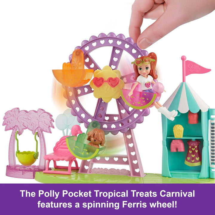 Polly Pocket Puppe & Spielset, Tropische Leckereien Karneval Lebensmittel Spielzeug Enthält 7,6 cm P