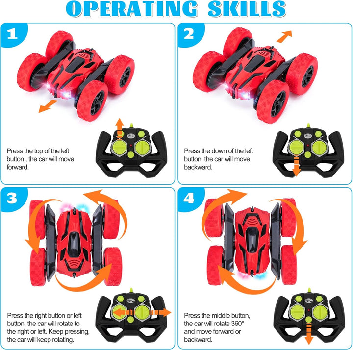 Ferngesteuertes Auto für Kinder RC Stunt Auto 4WD 2.4 Ghz Fernbedienung 360° Flip RC Auto Offroad mi