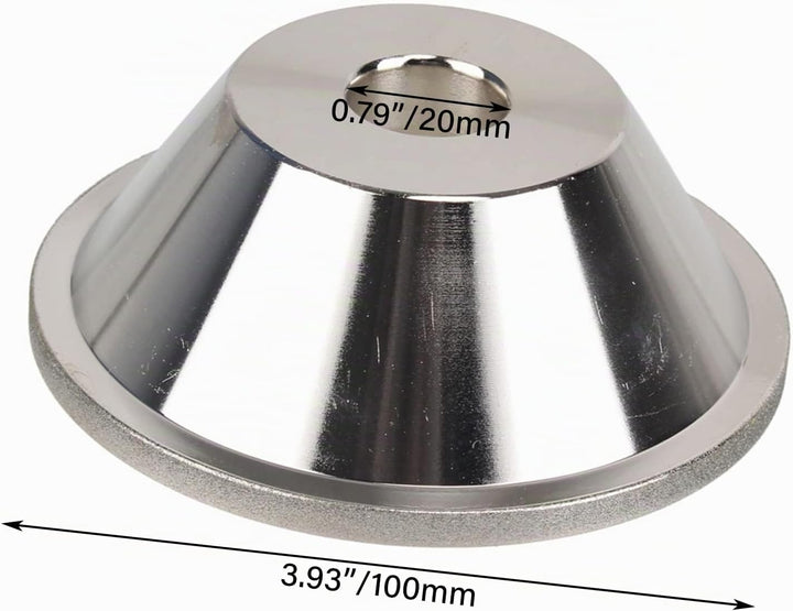 Yibuy CBN 150 Körnung 100 mm Aussendurchmesser 20 mm Innendurchmesser Schalenförmige Diamant-Schleif