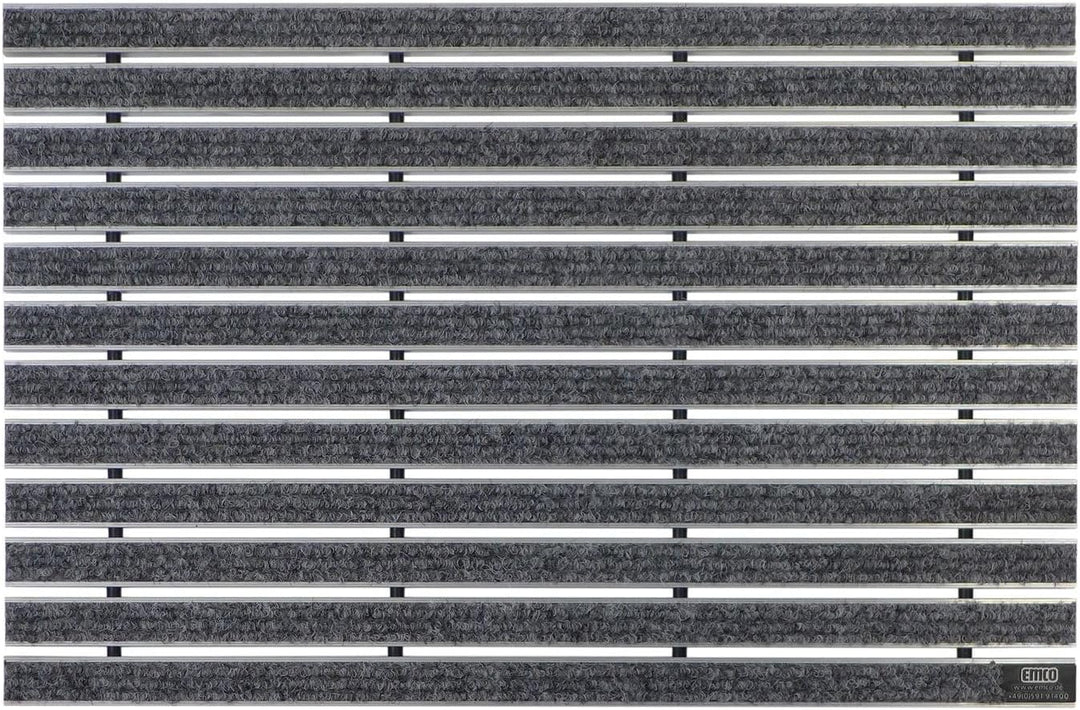 EMCO Eingangsmatte DIPLOMAT Rips hellgrau 22mm Fussmatte Schmutzfangmatte Fussabtreter Antirutschmat