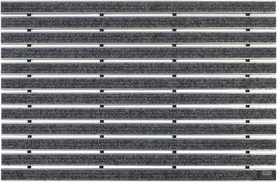 EMCO Eingangsmatte DIPLOMAT Rips hellgrau 22mm Fussmatte Schmutzfangmatte Fussabtreter Antirutschmat