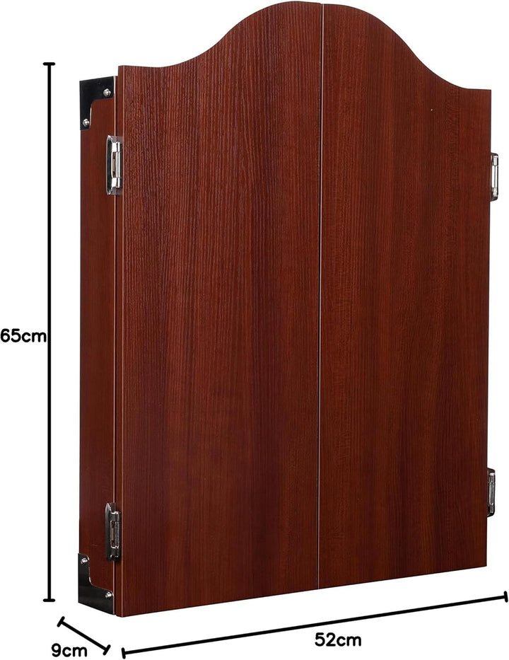 Holz Dartschrank, sisal Dartscheibe, inbegriffen 6 Darts 18gr und Zubehör dunkle Eiche, dunkle Eiche