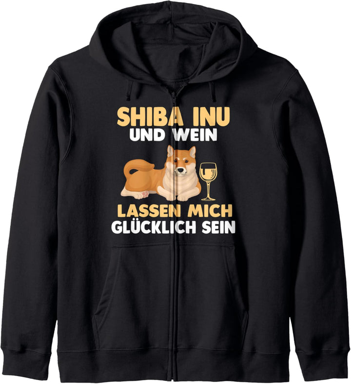 Shiba Inu und Wein Kapuzenjacke