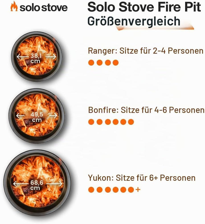 Solo Stove Feuerschale Bonfire Essential Set 2.0 | Inkl. Feuerstelle, Standfuss, Deckel, Mobile Feue