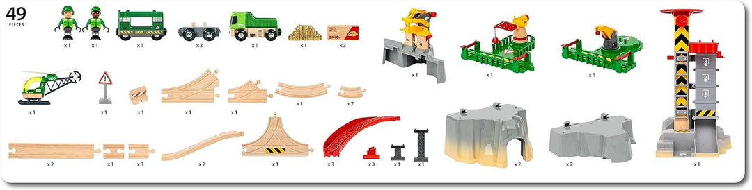 BRIO World 36010 Gebirgs-Frachten Set Deluxe - Eisenbahn-Spass auf Mehreren Ebenen mit viel Zubehör