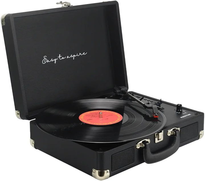 PRIXTON - VC400 Vintage-Vinyl-Plattenspieler | Vinyl-Player & Konverter über Bluetooth & USB | 2 ein