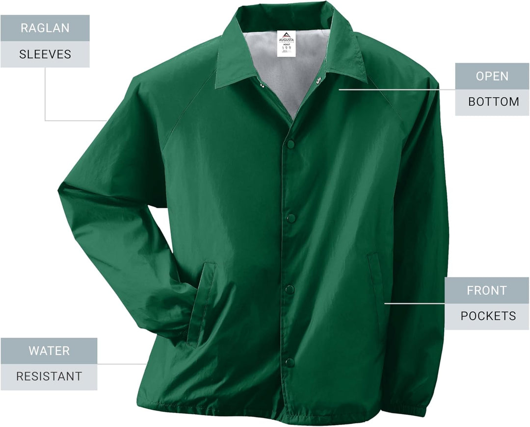 Augusta Sportswear Unisex-Erwachsene Nylon Coach's Jacke/Lined XL Dunkelgrün, XL Dunkelgrün