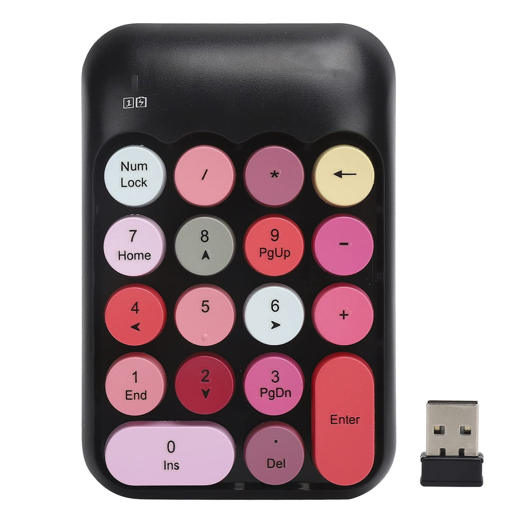 Mechanische Zifferntastatur, 2.4G Wireless 18-Tasten-Zifferblock, Mischfarben-Nette Retro-Numpad-Tas