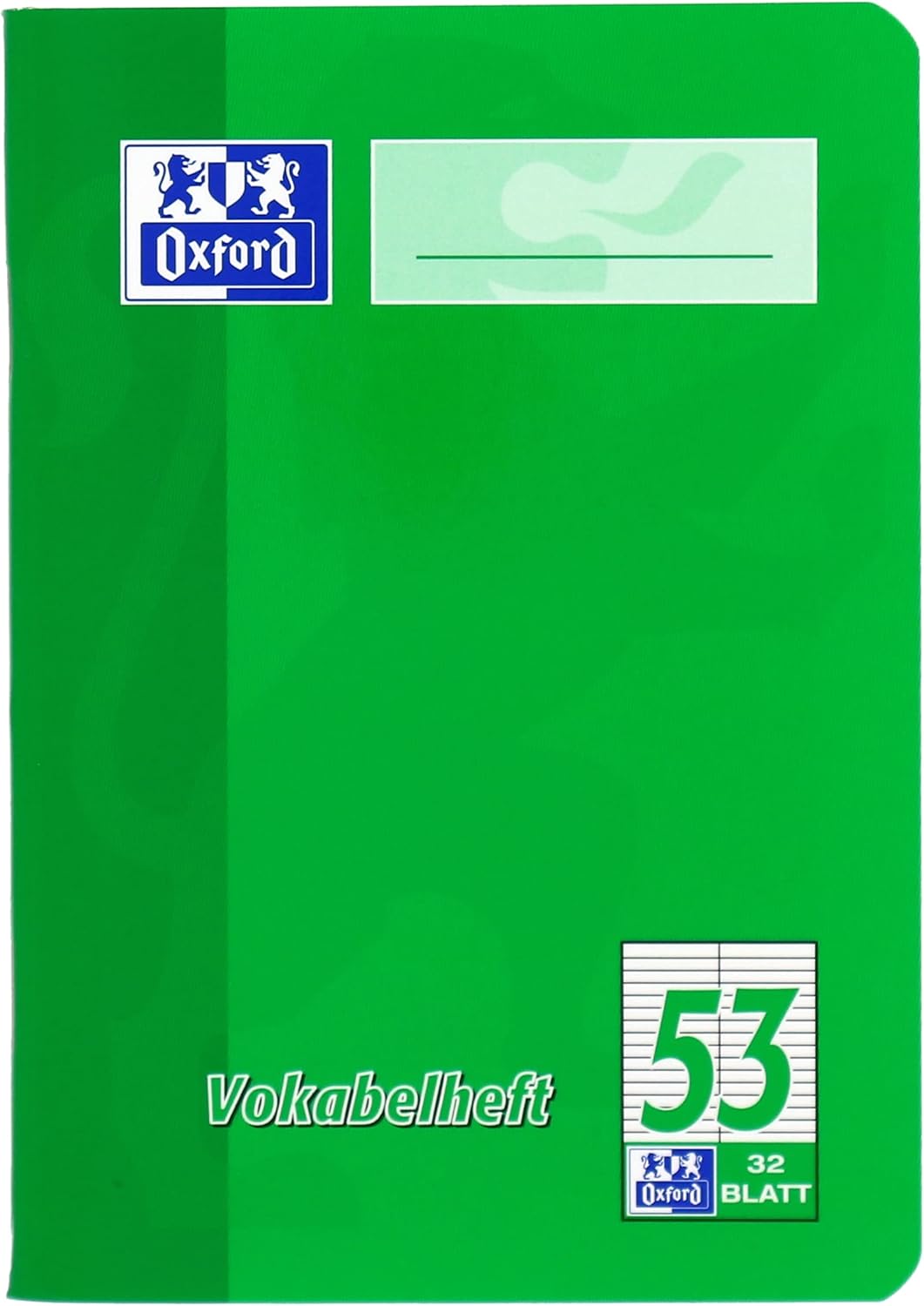 Oxford Vokabelheft, A6, 32 Blatt, Lineatur 53, rot und grün, 10 Stück Lineatur 53 - 2 Spalten A6, 32