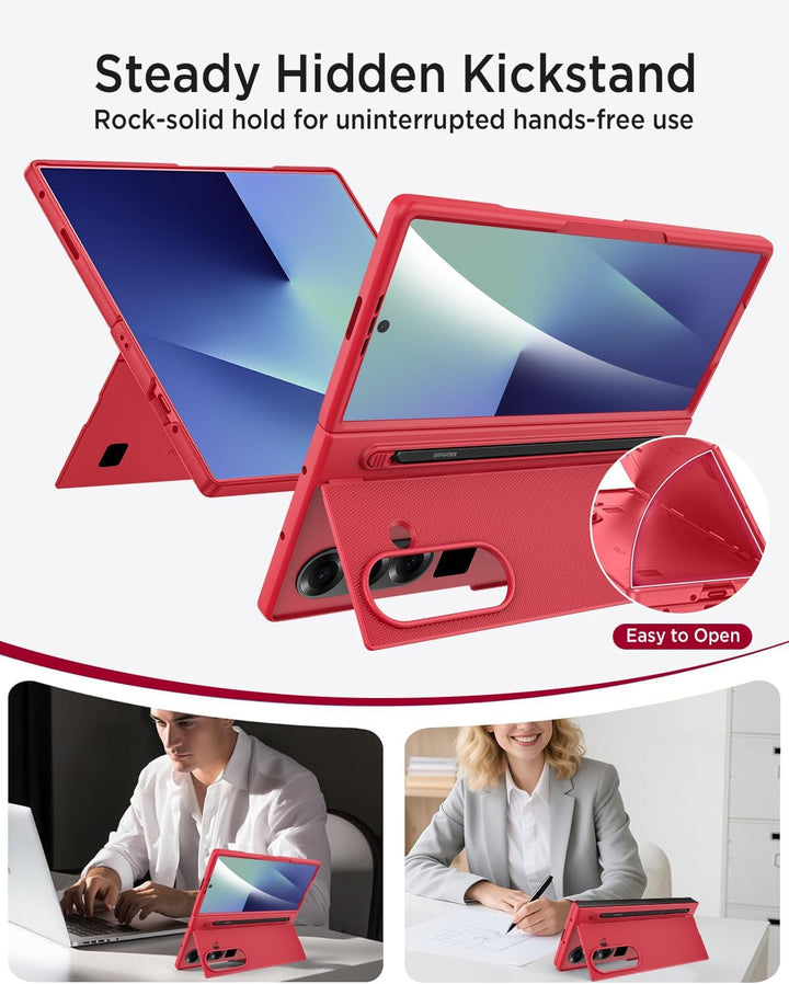 Miimall Kompatibel mit Samsung Galaxy Z Fold 7 Hülle mit S-Pen & Stifthalter, [HD Displayschutz] Ult