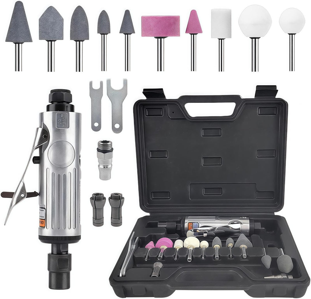 Druckluftschleifer-Set für Schleifen und Polieren, Mini Druckluft Poliermaschine, Stabschleifer Druc