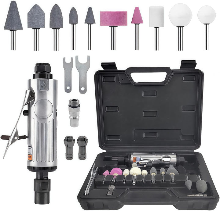 Druckluftschleifer-Set für Schleifen und Polieren, Mini Druckluft Poliermaschine, Stabschleifer Druc