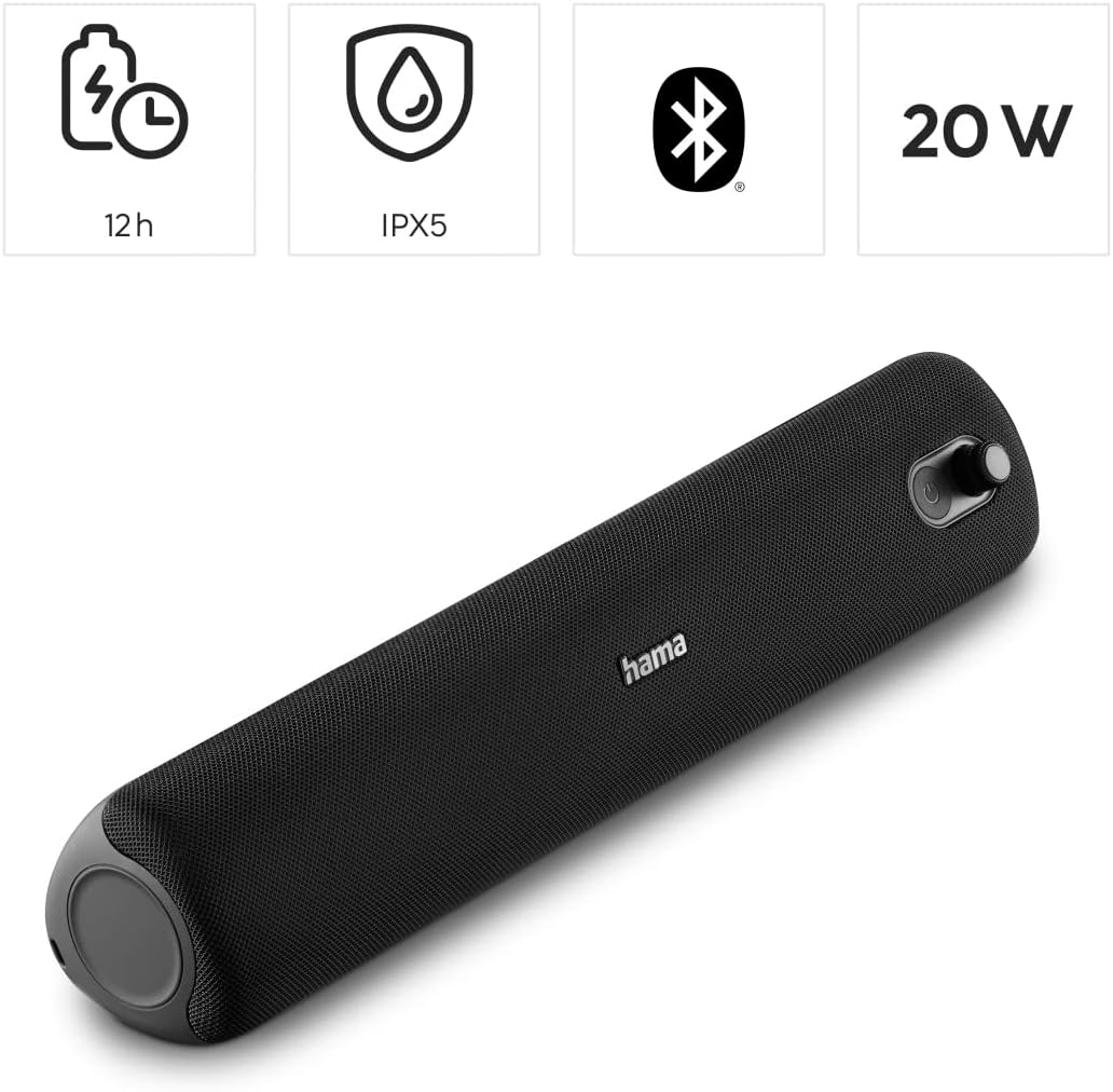 Hama Bluetooth-Lautsprecher wasserdicht zuhause u. outdoor (Musik-Box Bluetooth-Lautsprecher für Han