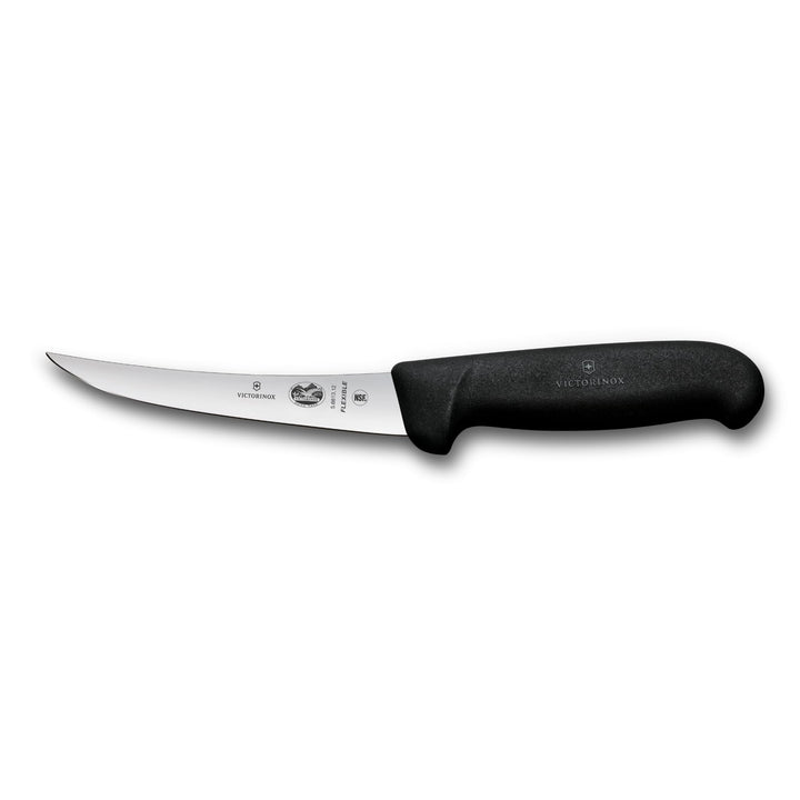 Victorinox Fibrox Ausbeinmesser, Scharfes Küchenmesser für Fleisch und Fisch, 12 cm, Gebogene Klinge