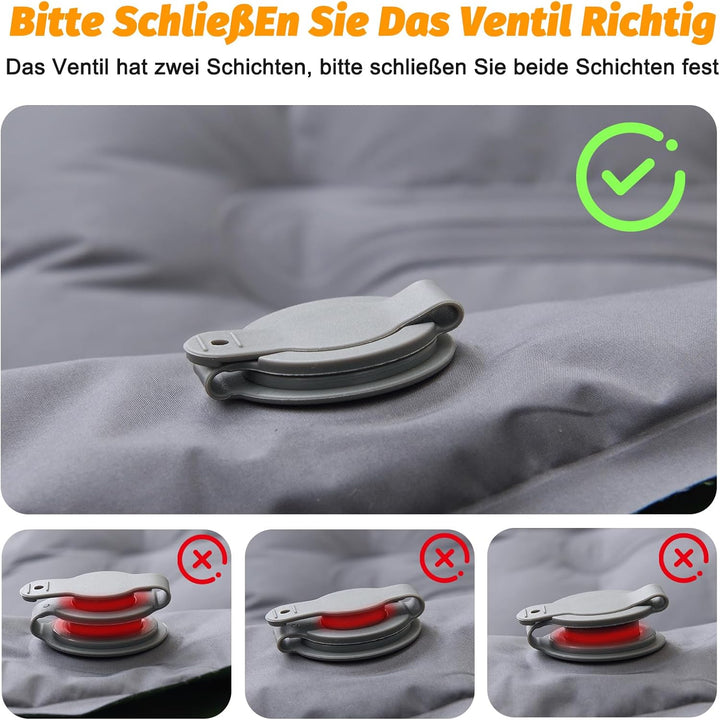 SWTMERRY Hochwertige Aufblasbare Isomatte – 12 cm verdickte Schlafmatte mit Fusspumpe & Kissen, wass