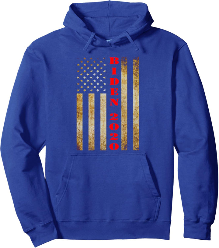 Joe Biden 2020 Democrat Liberal Retro US Flag Men Women Vote Pullover Hoodie