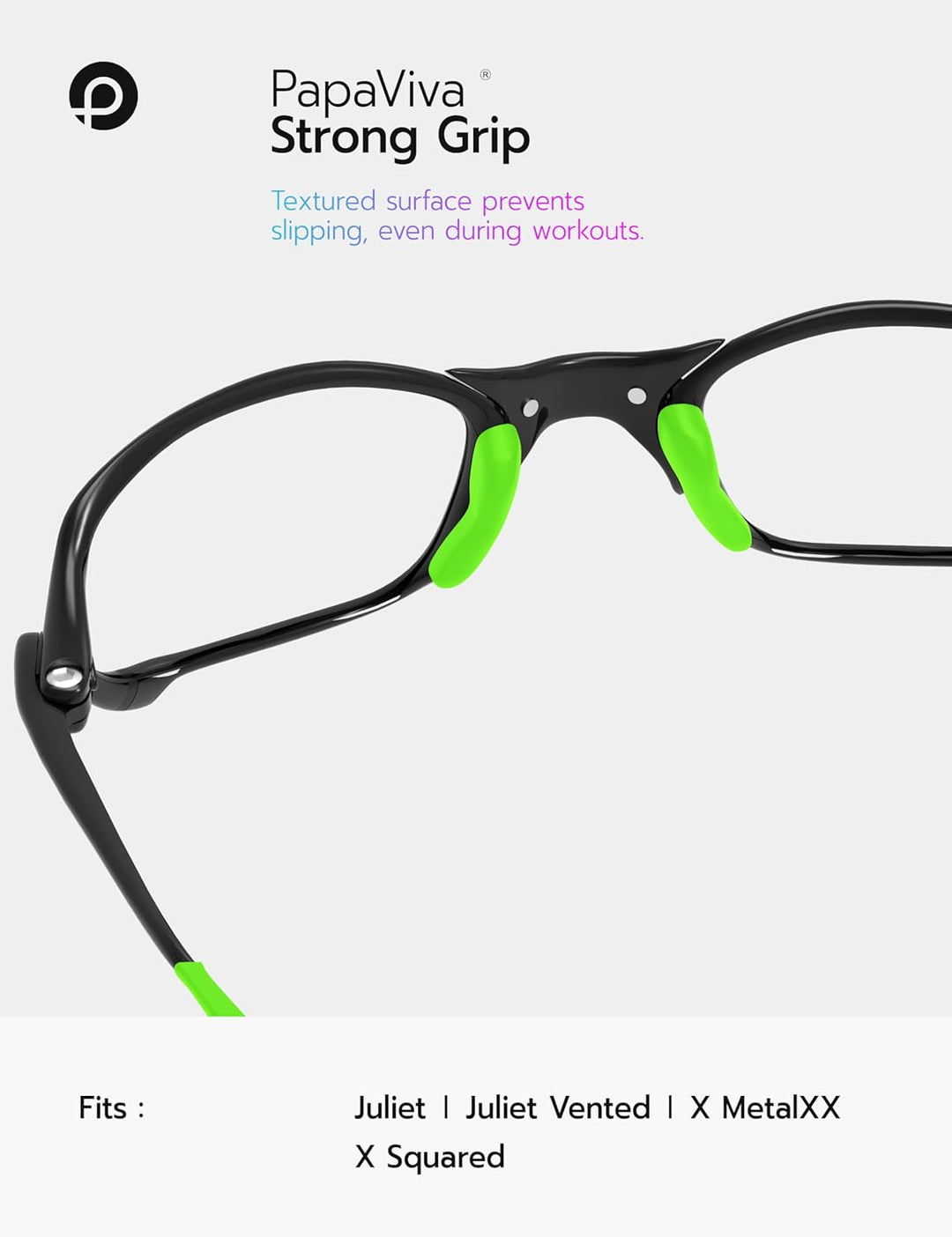 PapaViva Ersatzlinsen & Gummi-Kits für for Oakley Jawbone Vented Grün, Grün