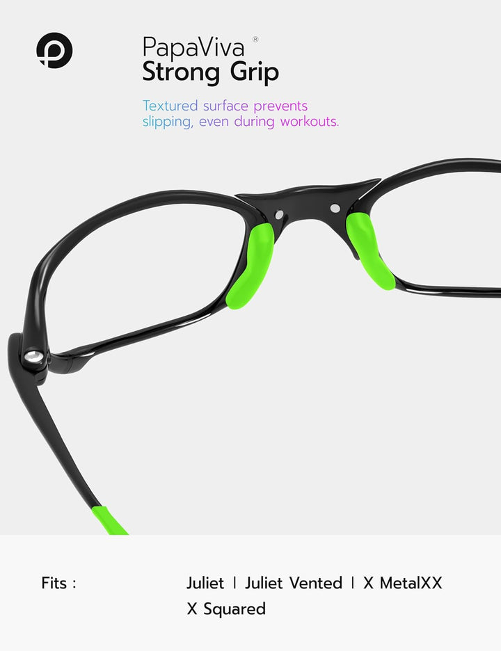 PapaViva Ersatzlinsen & Gummi-Kits für for Oakley Jawbone Vented Grün, Grün
