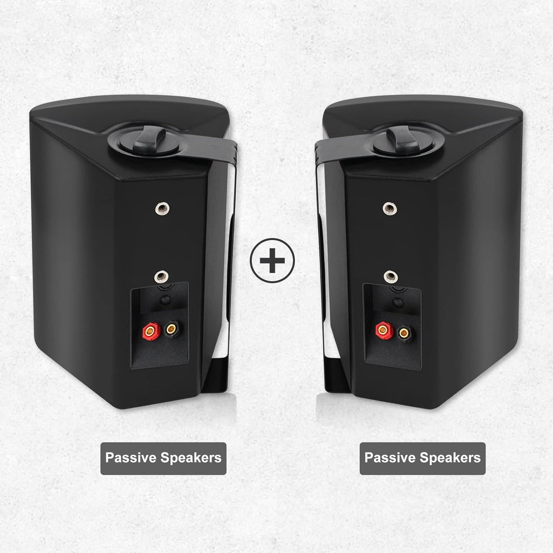 Herdio 5,25 Zoll 300 Watt Aussenlautsprecher Outdoor-Lautsprecher für Outdoor Indoor Wandhalterung P