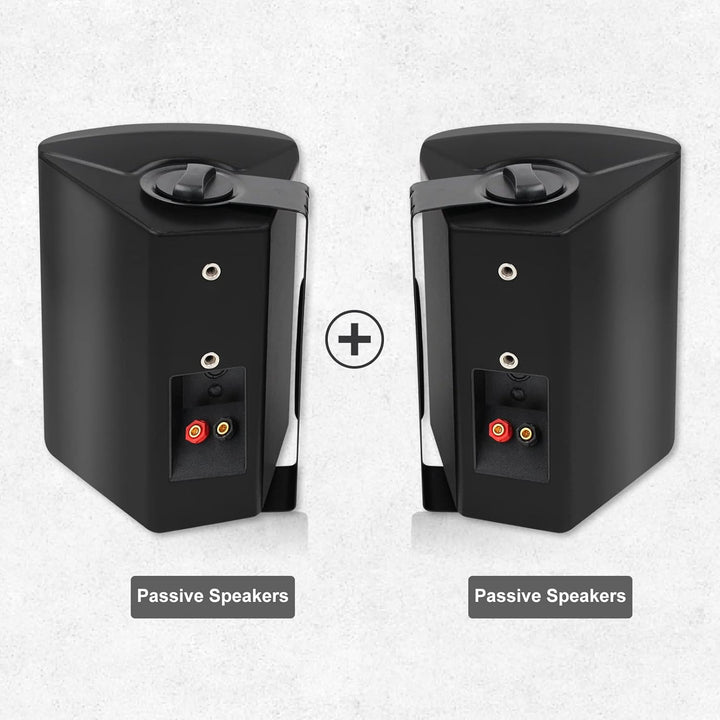 Herdio 5,25 Zoll 300 Watt Aussenlautsprecher Outdoor-Lautsprecher für Outdoor Indoor Wandhalterung P