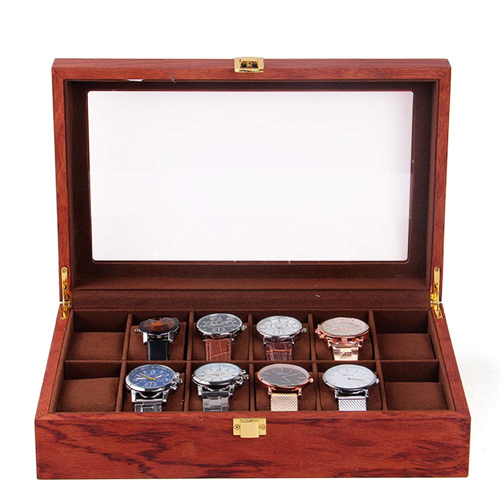 soudesileim 12 uhren aufbewahrungsbox holz, Uhrenbox mit Herausnehmbaren uhrenhalter, watch box mit