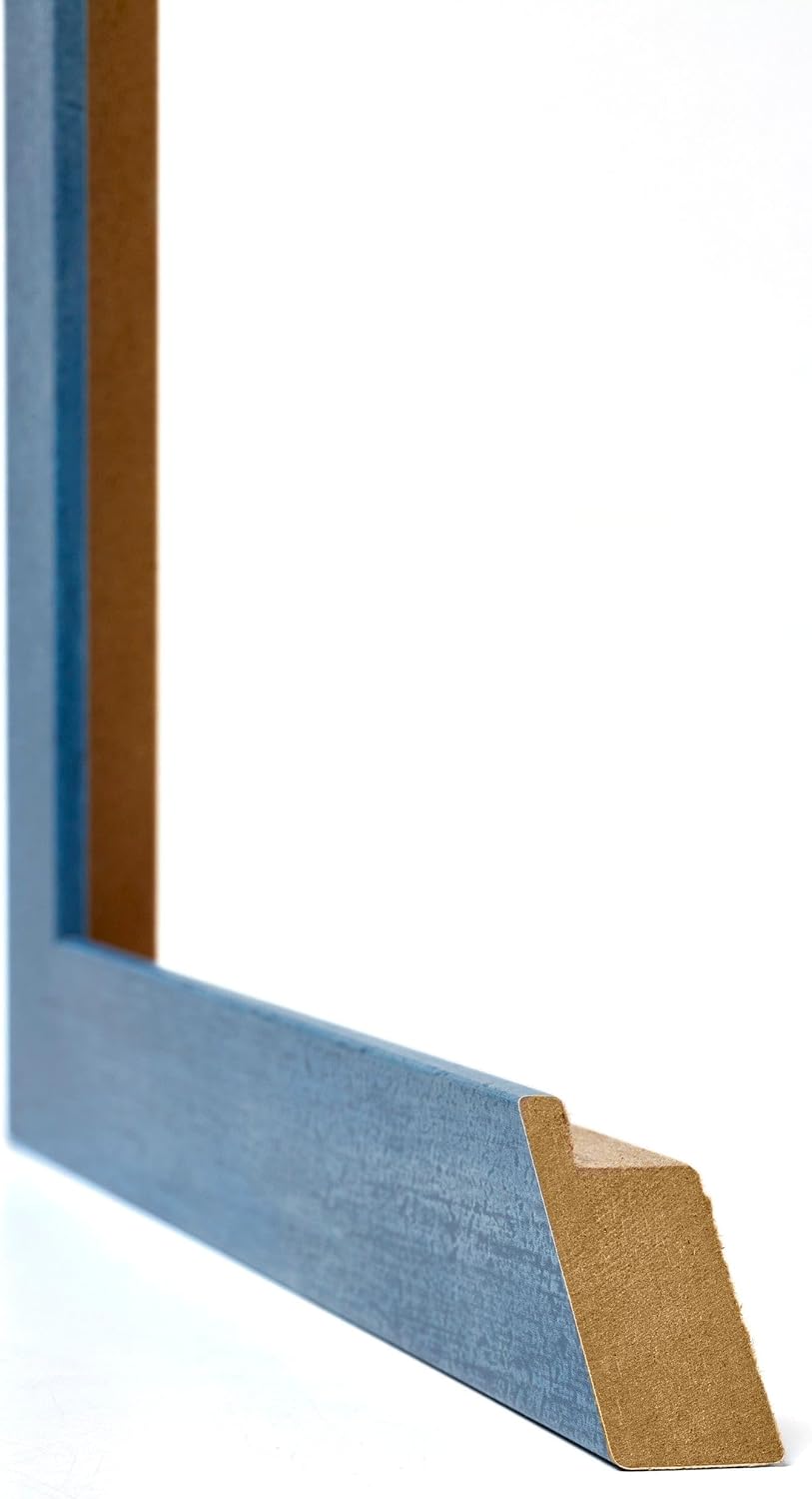 yd. Your Decoration - Bilderrahmen 75x100 cm - Hellblau Gewischt - Bilderrahmen aus MDF mit Acrylgla