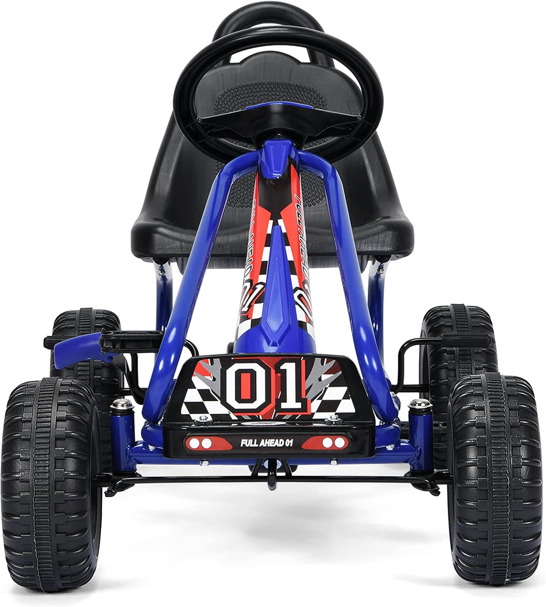 RELAX4LIFE Kinder Gokart mit Handbremse &amp; verstellbarem Sitz, Tretauto mit Pedalen, Tretfahrzeug bis