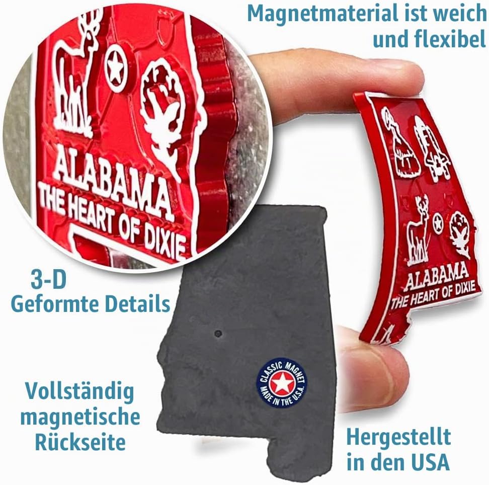 Complete State Map Magnet Collection by Classic Magnets Weiss/Opulenter Garten, Weiss/Opulenter Gart