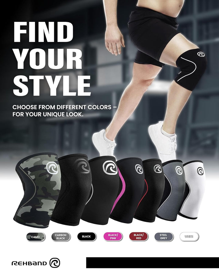 Rehband Kniebandage für Kraftsport &amp; Fitness - Kniebandage 7mm Neopren, flexibel &amp; rutschfest, Knee