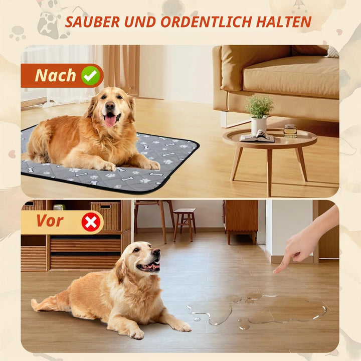 Nobleza Wiederverwendbare Welpenunterlagen, 2er Set Waschbar Haustier-Urinunterlage, 90 x 80 cm Schn