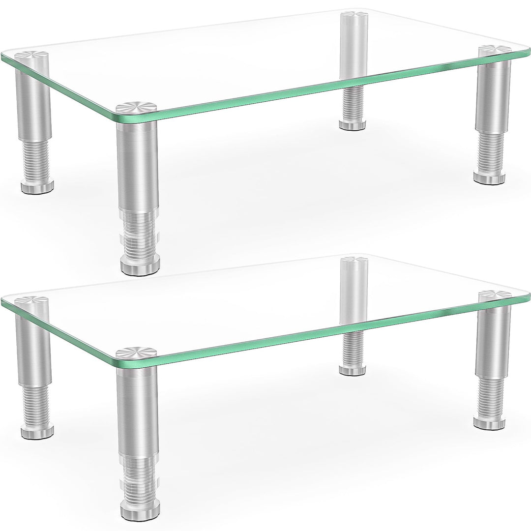 Hemudu 2 Pack Computer Monitor Riser mit höhenverstellbarem Multi Media Desktop Stand für Flachbilds