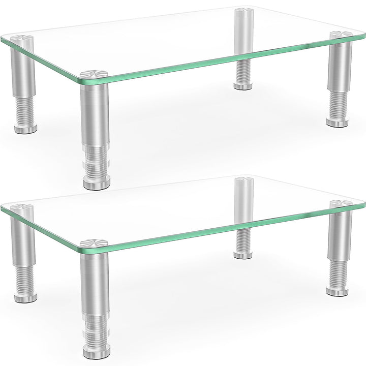 Hemudu 2 Pack Computer Monitor Riser mit höhenverstellbarem Multi Media Desktop Stand für Flachbilds