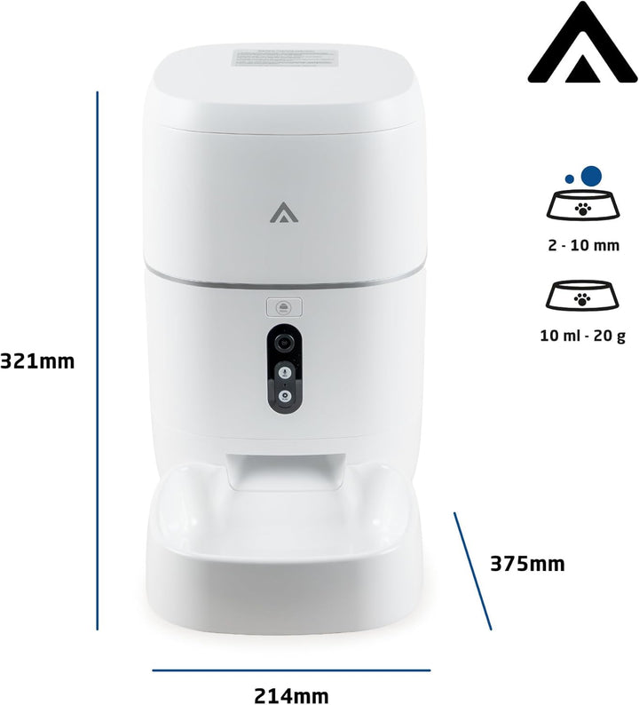 Automatischer Futterspender - 6 Liter - 3MP Kamera, WiFi und App - Futterprogrammierung, bidirektion