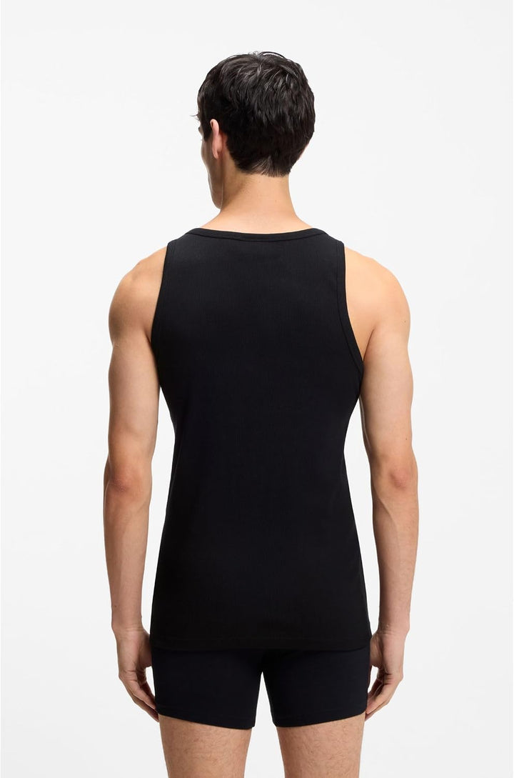 HUGO Herren Tank TOP Twin Pack Zweier-Pack Tanktops aus Stretch-Baumwolle mit Logo S New - Black1, S