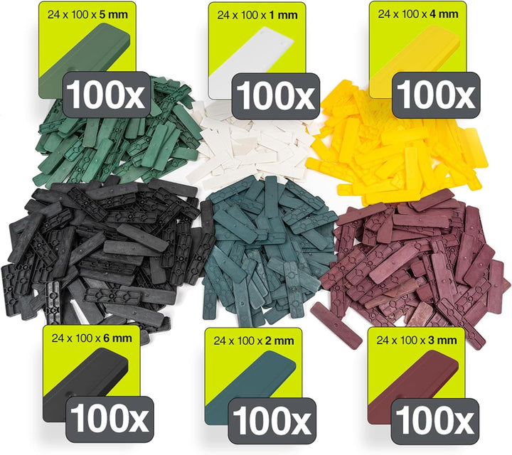 INNONEXXT® Premium Verglasungsklötze | 24 x 100 mm, 600 Stück | Made in Germany | Unterlegplatten, A