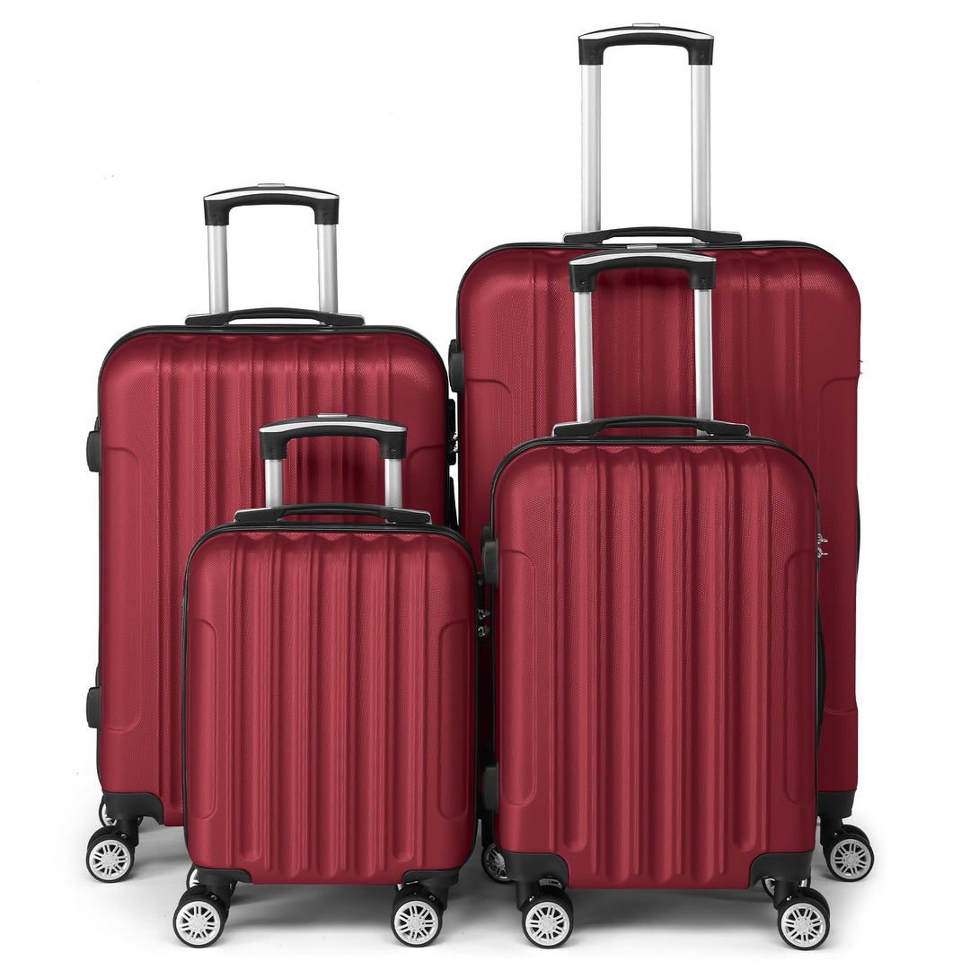 LEADZM Kofferset 4 teilig, Reisekoffer Set, Koffer Set Hartschalen-Trolley aus ABS mit Teleskopgriff