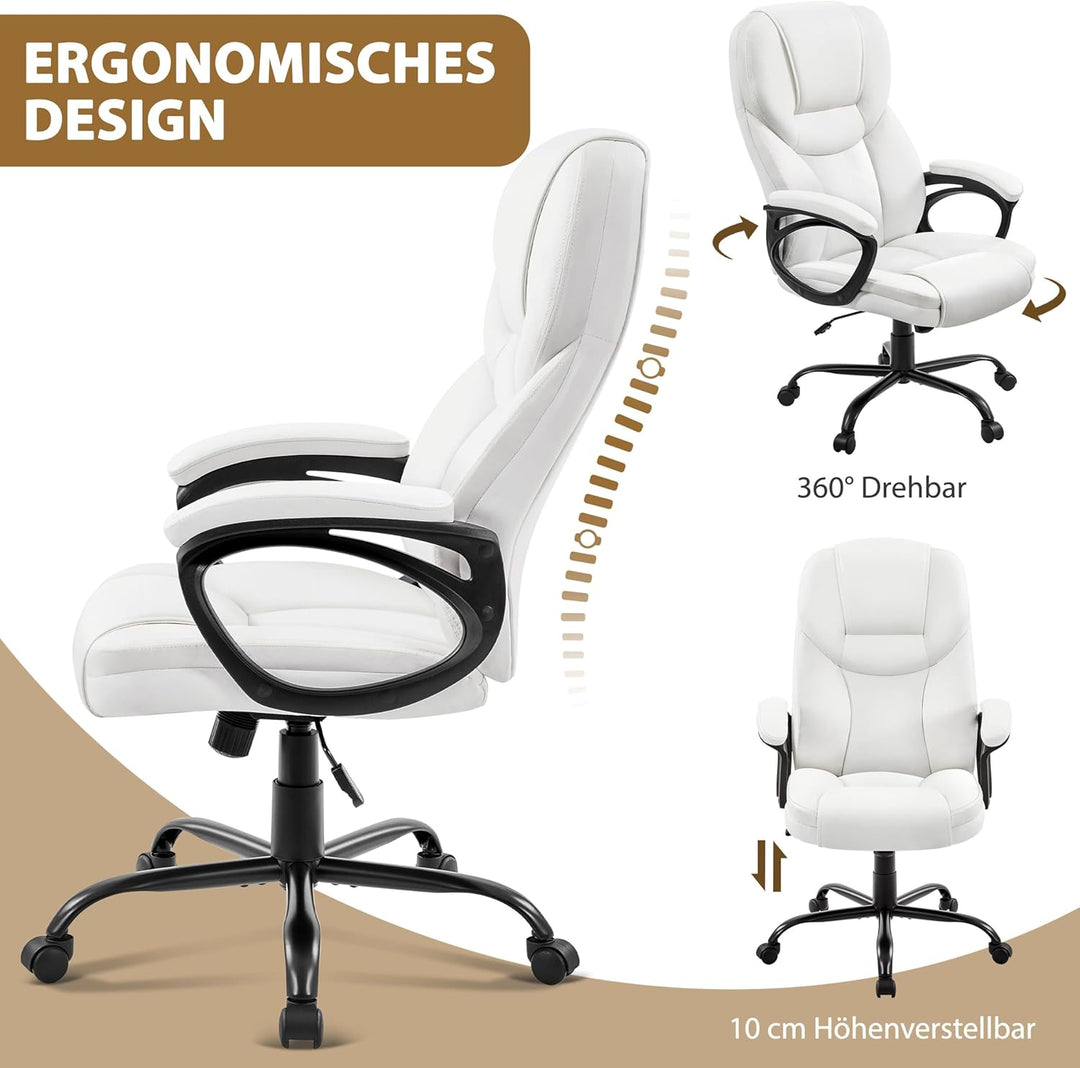 Yaheetech Bürostuhl ergonomisch Chefsessel Schreibtischstuhl Drehstuhl Polsterung Höhenverstellbarer
