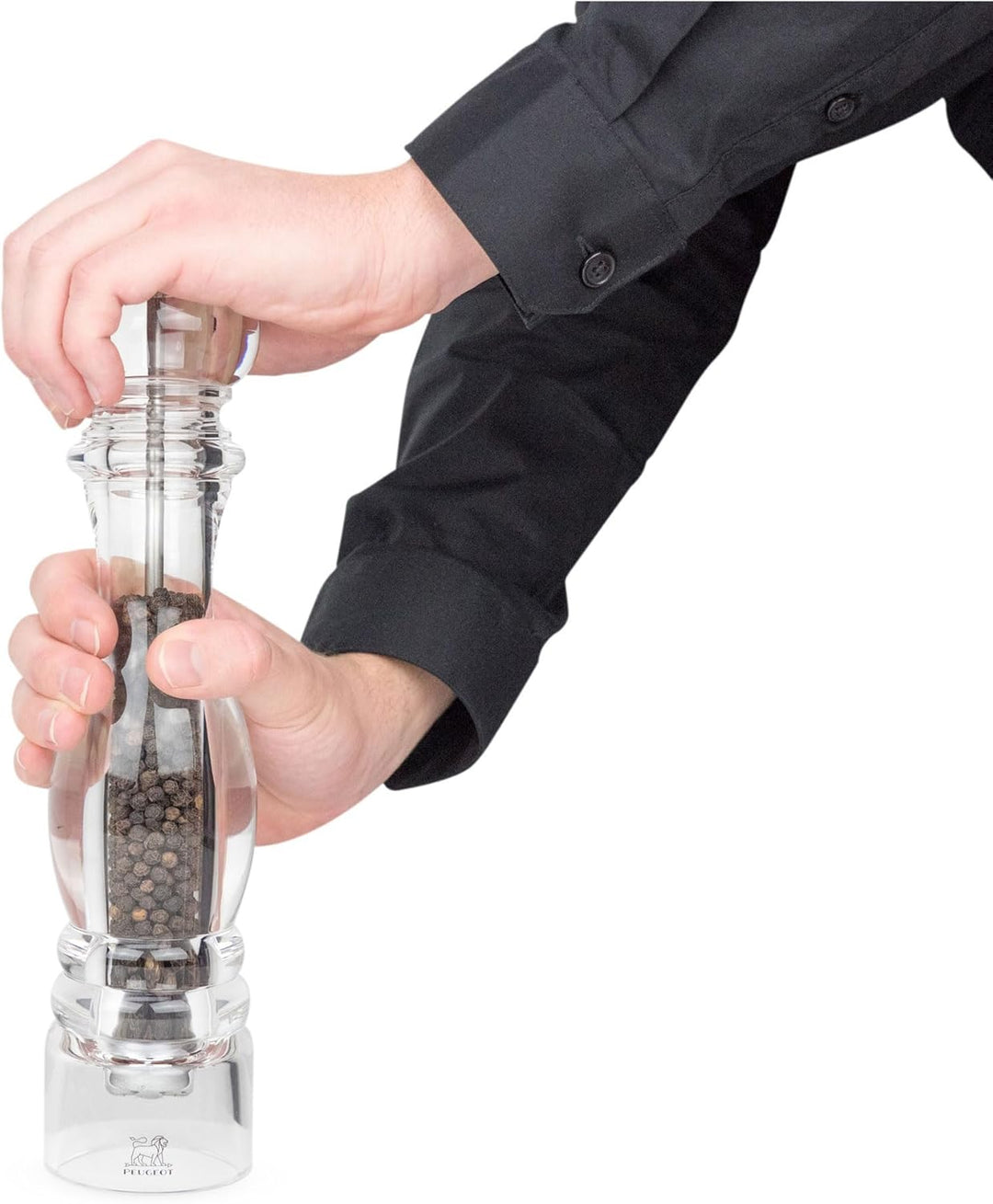 Peugeot Nancy Manuelle Pfeffermühle, Klassische Mahlgradeinstellung, Höhe: 30 cm, Acryl, Transparent