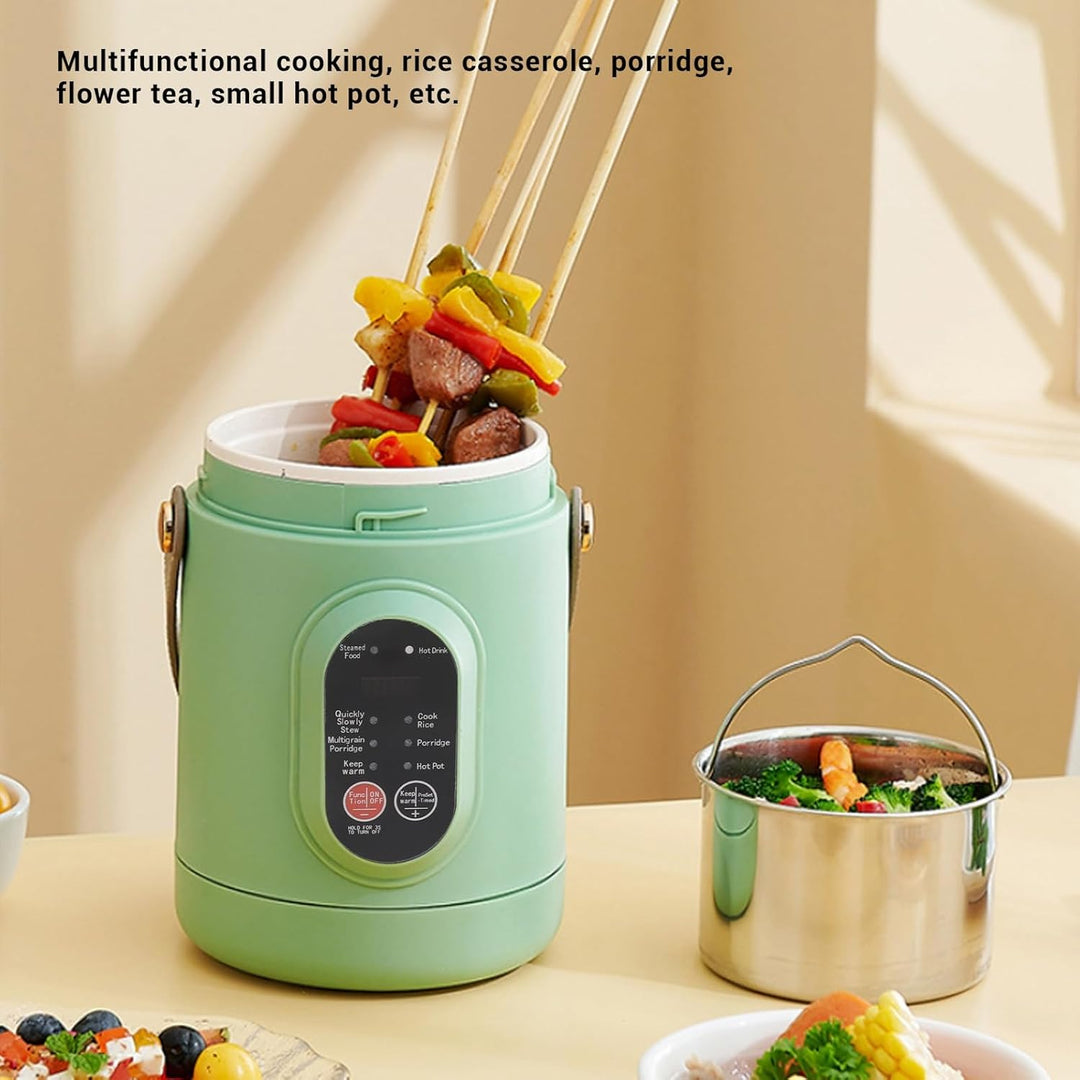 Elektrischer Hot Pot mit Dampfer, 800ML Ramen-Kocher, Non Stick Tragbarer Nudel Kocher für Pasta Sup