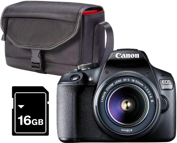 Canon EOS 2000d Kit Cámara Réflex 24,1mp WiFi NFC + Objetivo Ef-s18-55mm + Bolsa + Sd 16gb