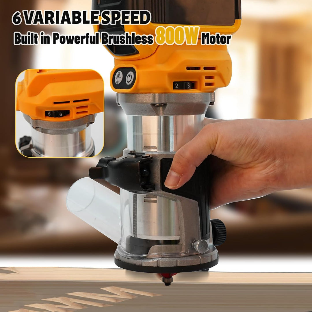 Kabelloser Handfräser für DeWalt 20 V Akku, 21 V 800 W Handflächenfräser für Holzbearbeitung, Handka