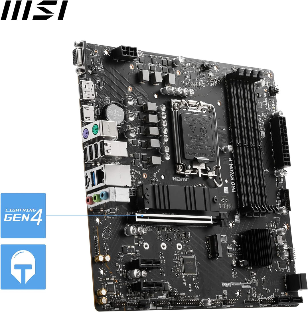 MSI PRO B760M-P Motherboard, Micro-ATX - Unterstützt Intel Core Prozessoren der 12. und 13. Generati