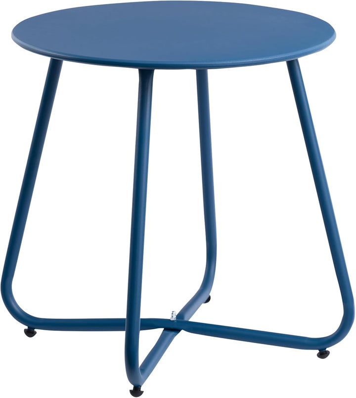 HollyHOME Beistelltisch Outdoor Balkontisch Klein Gartentisch Rund Beistelltisch Metall Wetterfest L