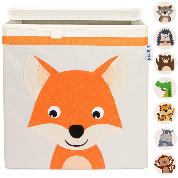 GLÜCKSWOLKE Aufbewahrungsbox Kinder - 15 Motive, Spielzeug Kiste mit Deckel, Spielzeugbox (33x33x33)